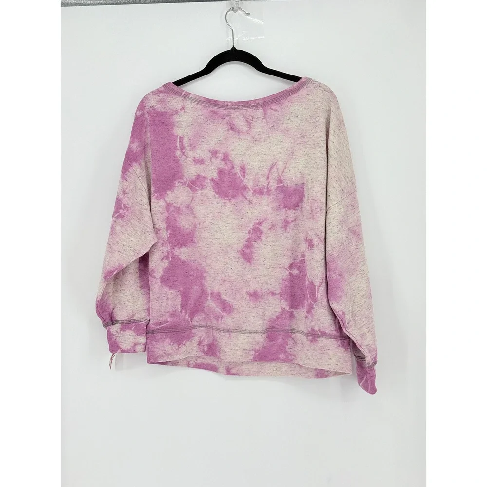 New Free People FP Oversized Off Shoulder Cropped Sweatshirt Athleisure Size S